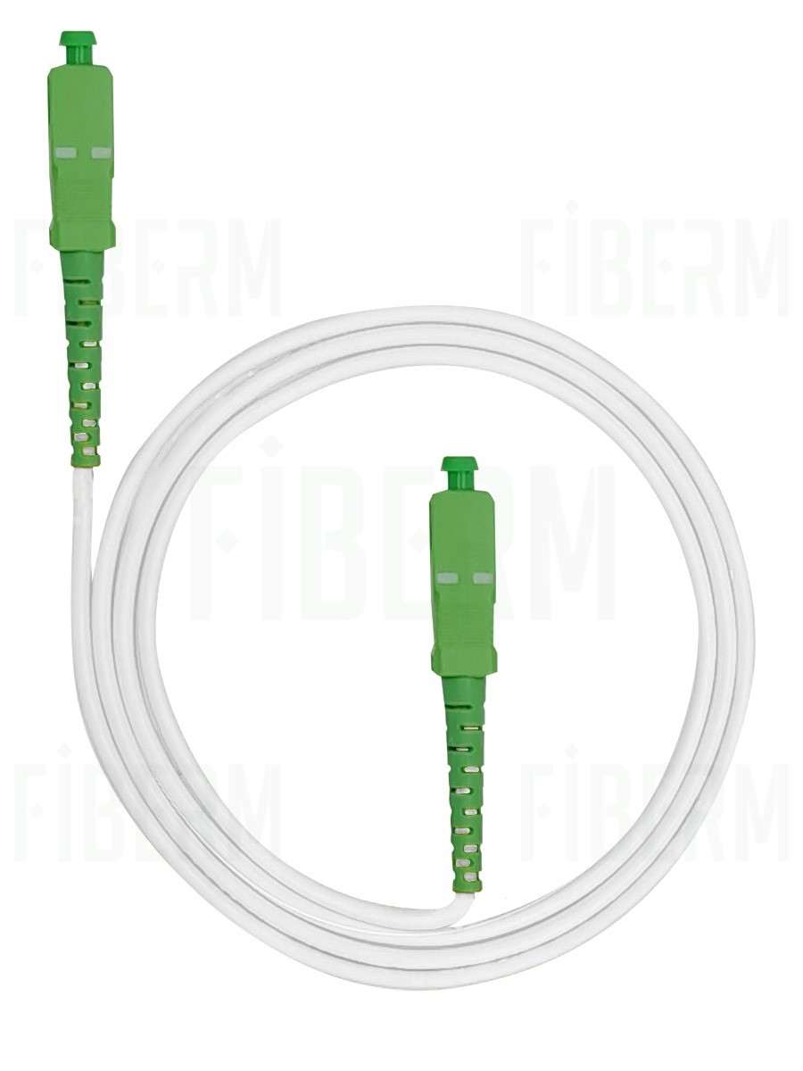FIBERM Patchcord SC/APC-SC/APC 15m Single Mode Simplex włókno G657B3 2,0mm PVC white