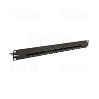 WIREX ISDN Patch Panel 25x RJ45 1U with clamping strip WPP-ISDN-25-1-BL