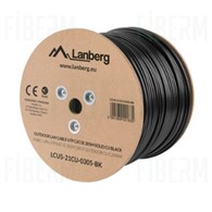 LANBERG CABLE LAN UTP CAT.5E 305M WIRE OUTDOOR CU BLACK FLUKE PASSED