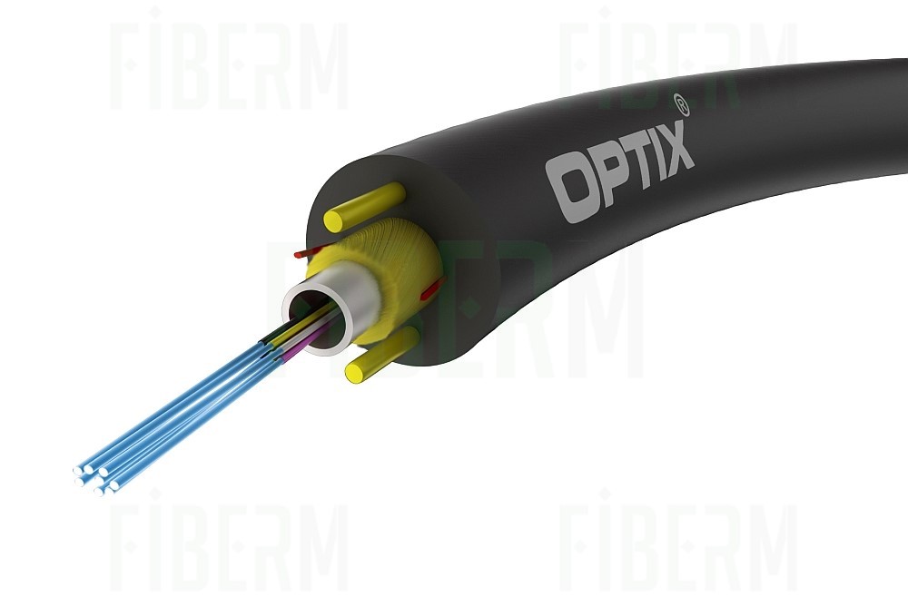 OPTIX Kabel światłowodowy ARAMID Z-XOTKtcdD 12J 1,2kN, jednotubowy, średnica 5,3mm