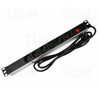 6-port Power Strip 2m with Switch Aluminum RACK 19 