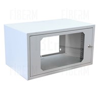ipTIME ECO 6U Wall-Mounted Rack Cabinet 350mm depth Gray with Glass Door
